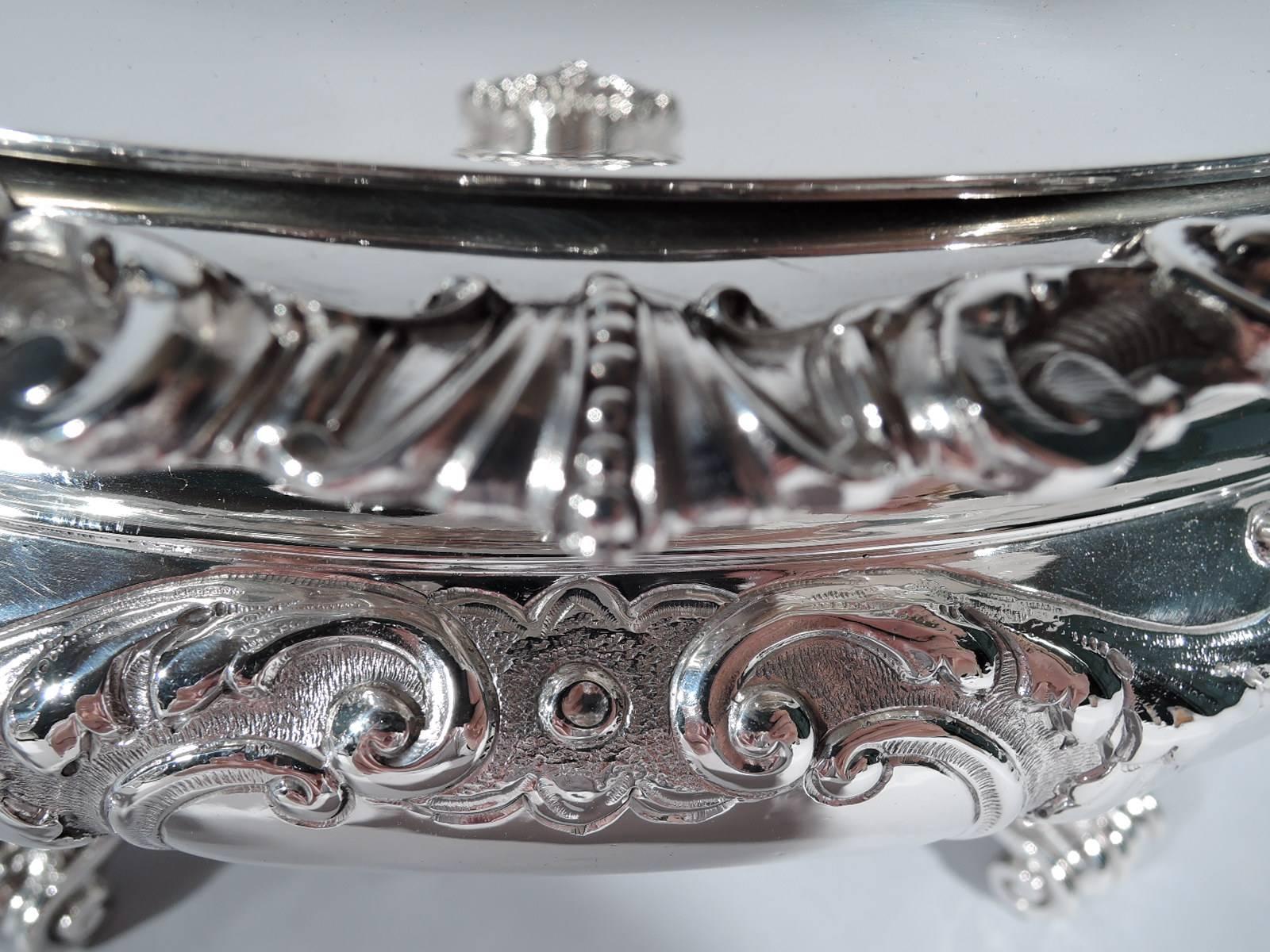 Beautiful Pair of Antique Gorham Sterling Silver Covered Vegetable Dishes 1