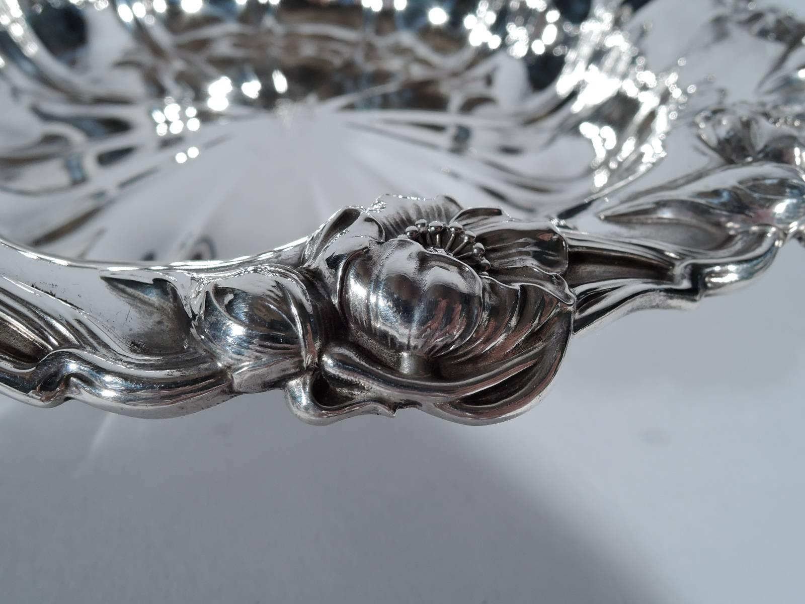 Art Nouveau Sterling Silver Bowl by Collectible Unger Bros In Excellent Condition In New York, NY