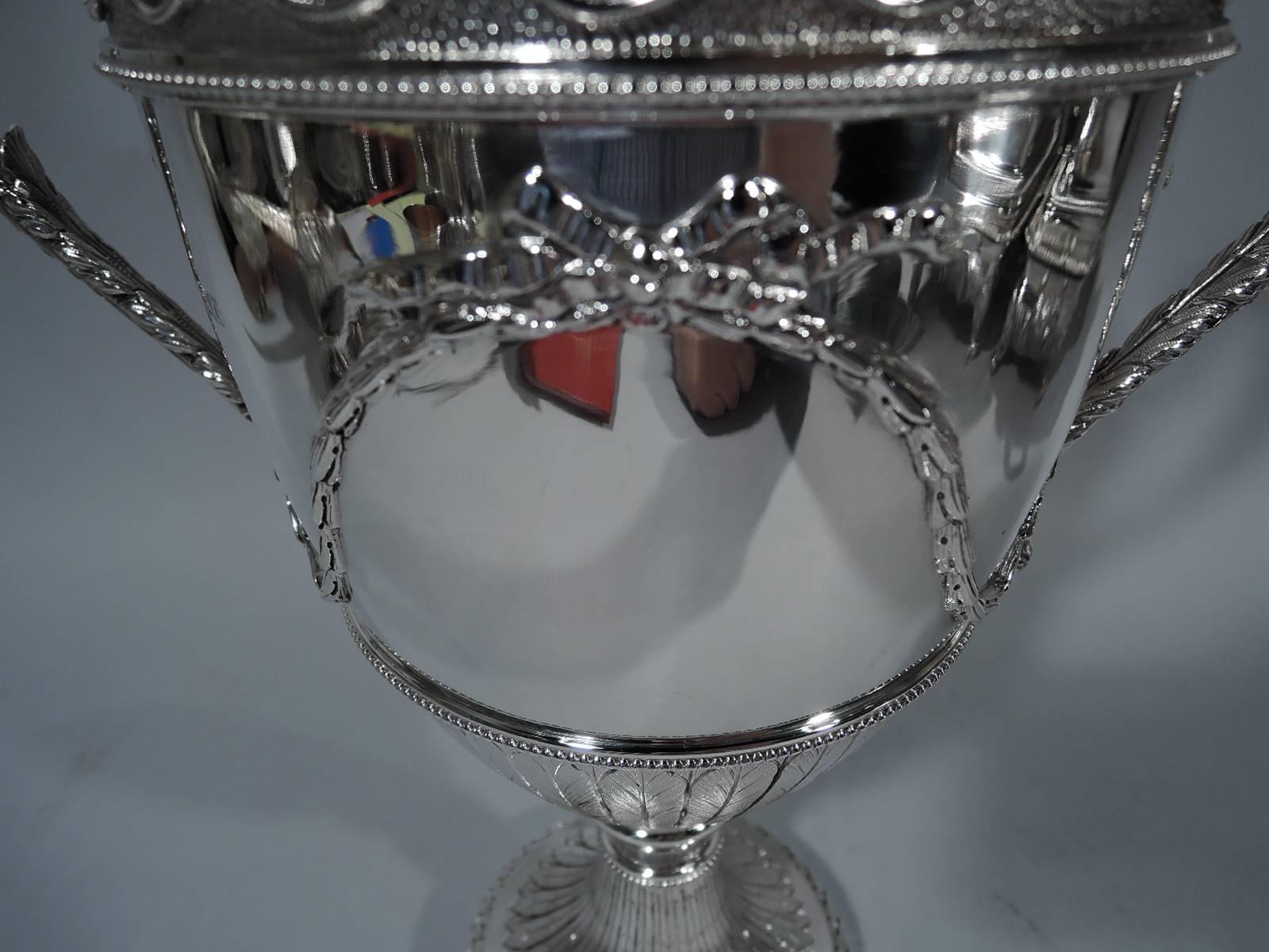 Early 20th Century Antique English Neoclassical Sterling Silver Trophy Cup