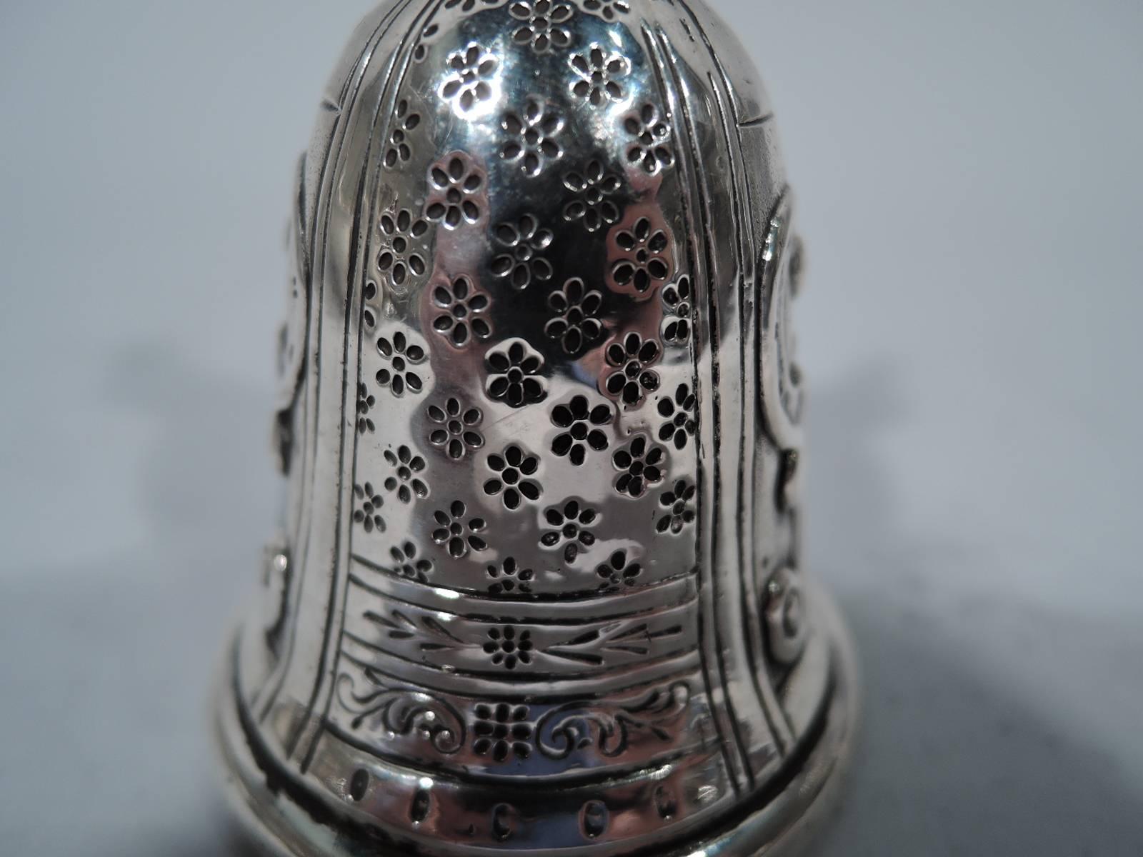 20th Century Antique European Silver Dinner Bell with Renaissance Woman