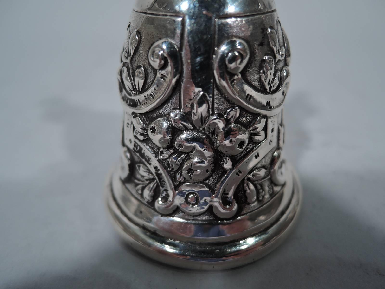 Antique European Silver Dinner Bell with Renaissance Woman 1