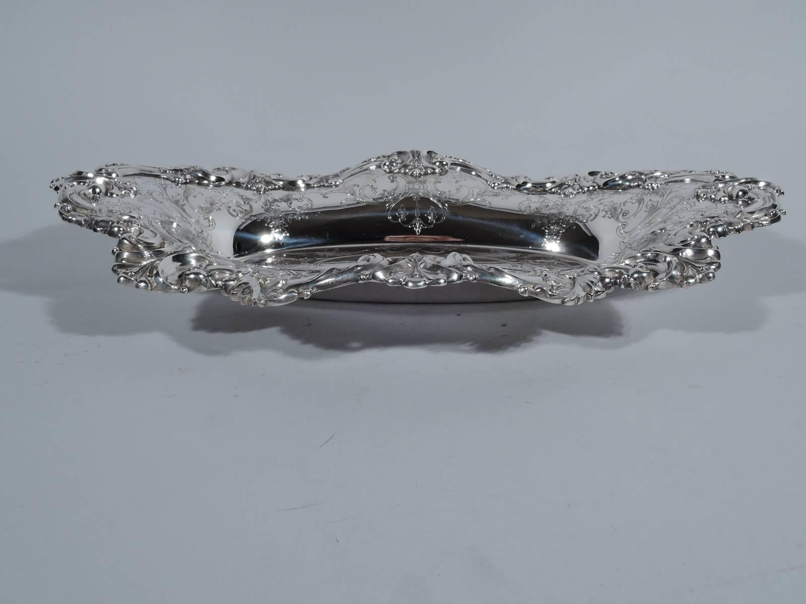 Victorian Beautiful and Sumptuous Shreve & Co. Sterling Silver Bread Tray