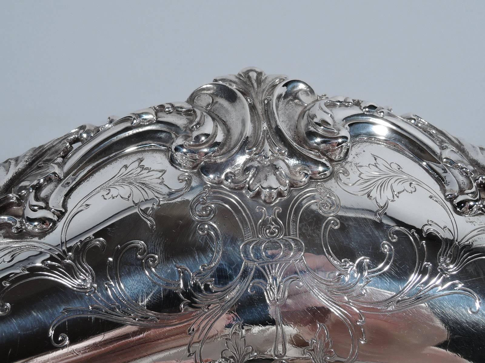 Beautiful and Sumptuous Shreve & Co. Sterling Silver Bread Tray In Excellent Condition In New York, NY