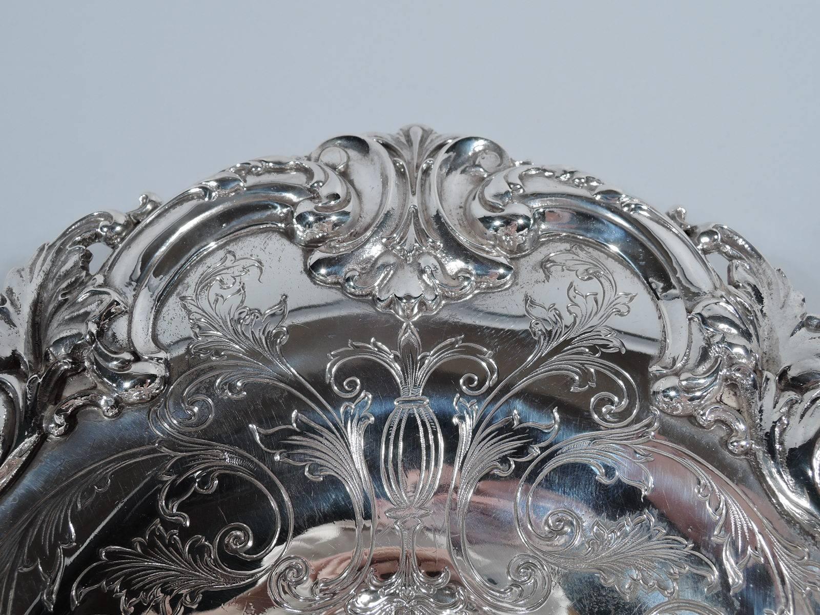 Beautiful and Sumptuous Shreve & Co. Sterling Silver Bread Tray 1