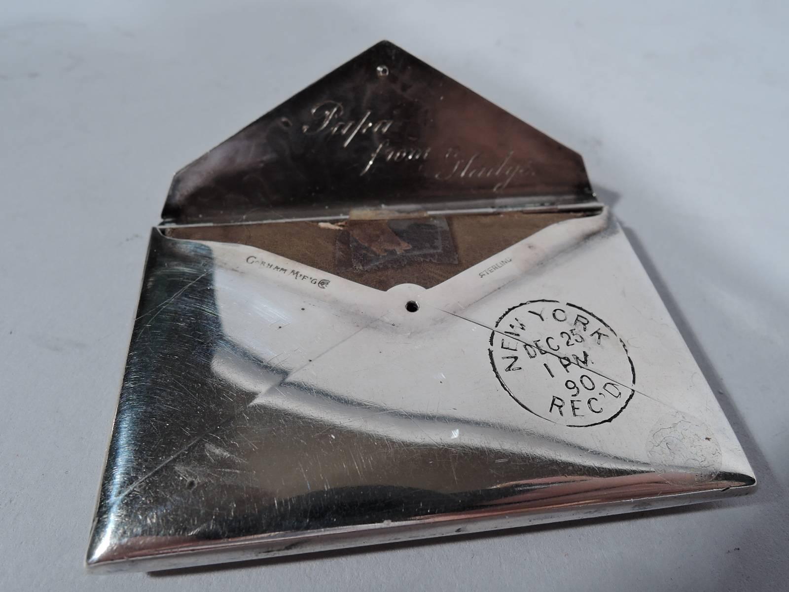 Victorian Gorham Novelty Miniature Envelope with Postage Stamp Book