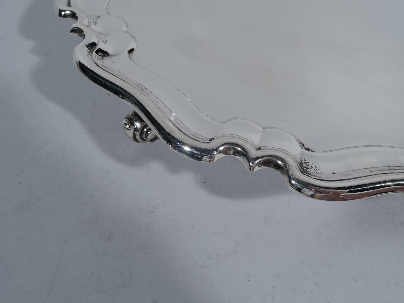 Mid-20th Century English Georgian-Style Sterling Silver Salver Tray