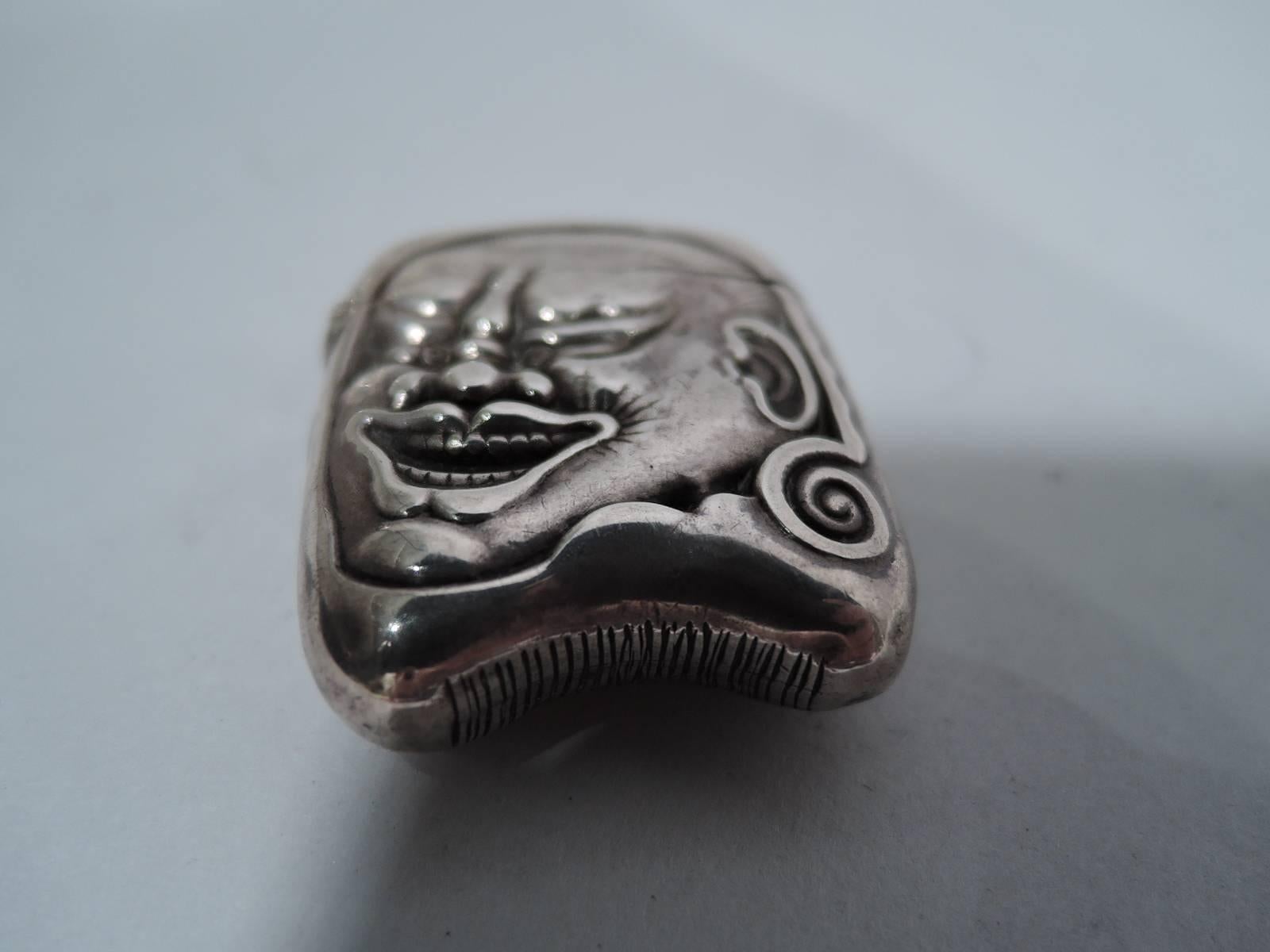 American Antique Gorham Sterling Silver Match Safe with Japanese Oni
