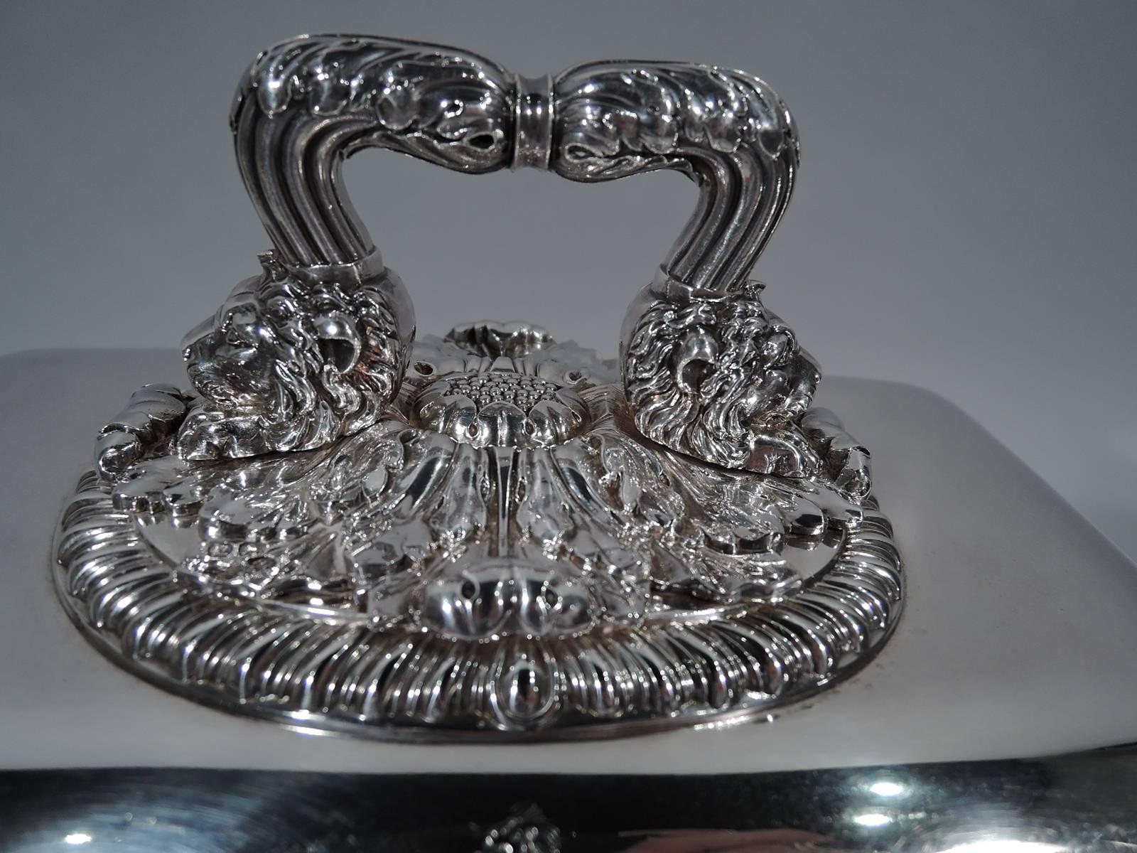 Sheffield Plate Pair of English Regency Sterling Silver Covered Serving Dishes by Paul Storr