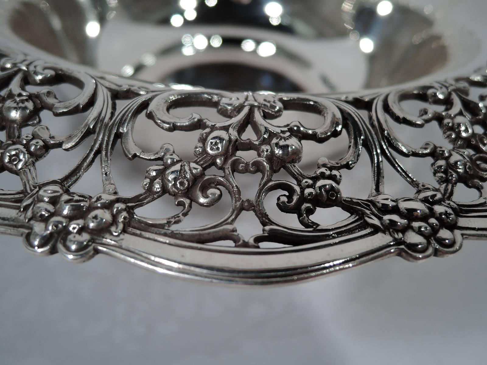 American Antique Tiffany Edwardian Pierced Sterling Silver Bowl