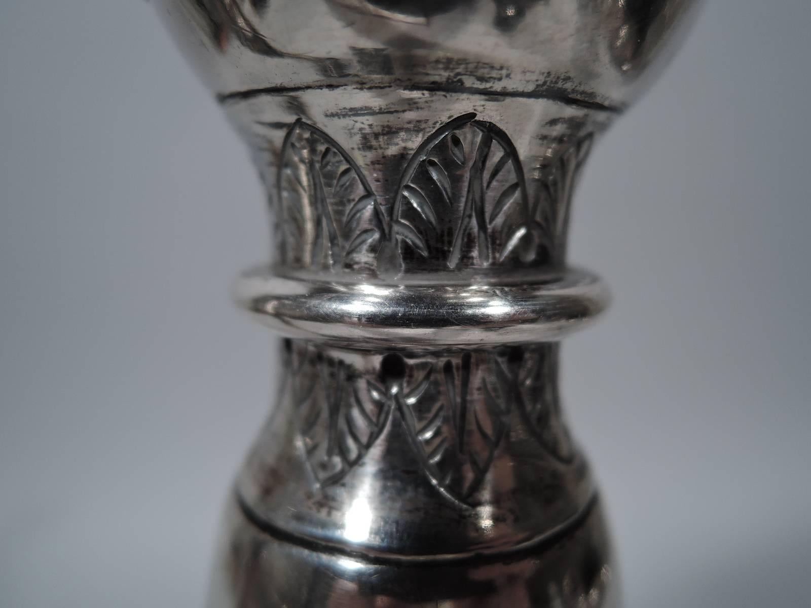 English Aesthetic Sterling Silver Decanter by Frederick Elkington In Excellent Condition In New York, NY