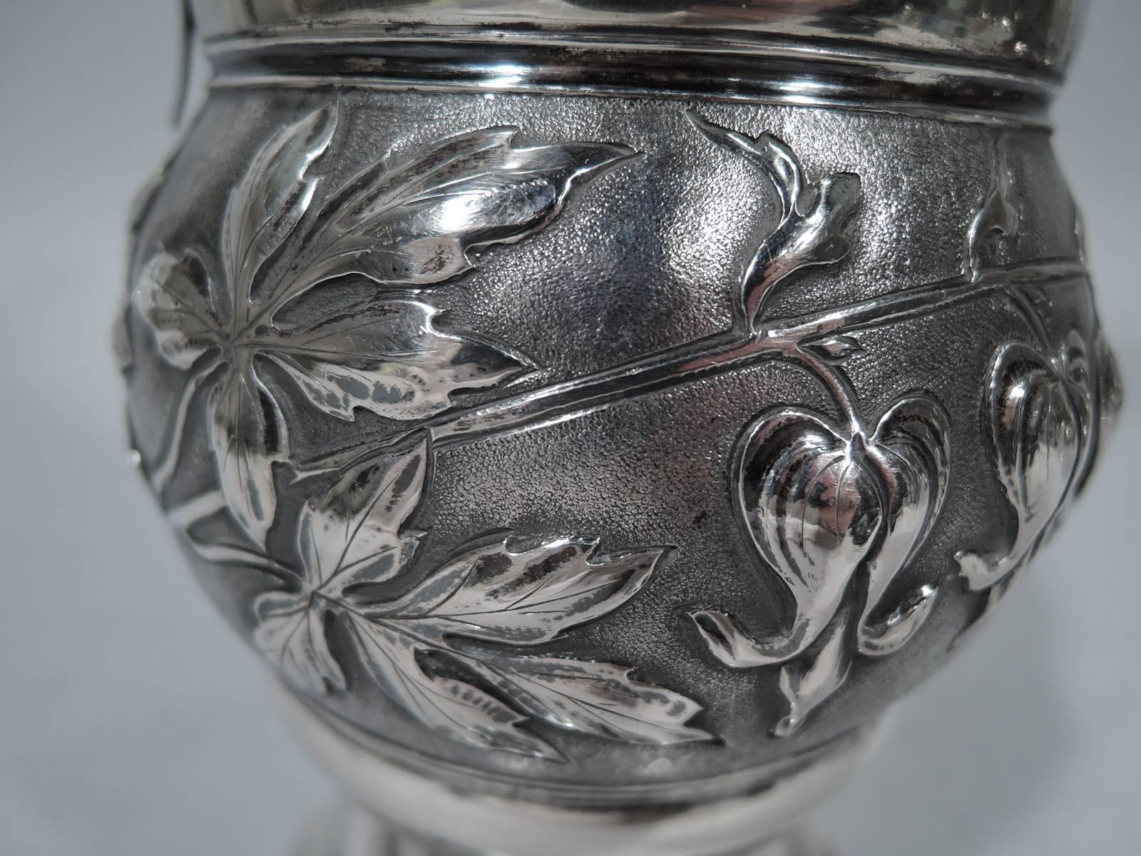 English Aesthetic Sterling Silver Decanter by Frederick Elkington 1