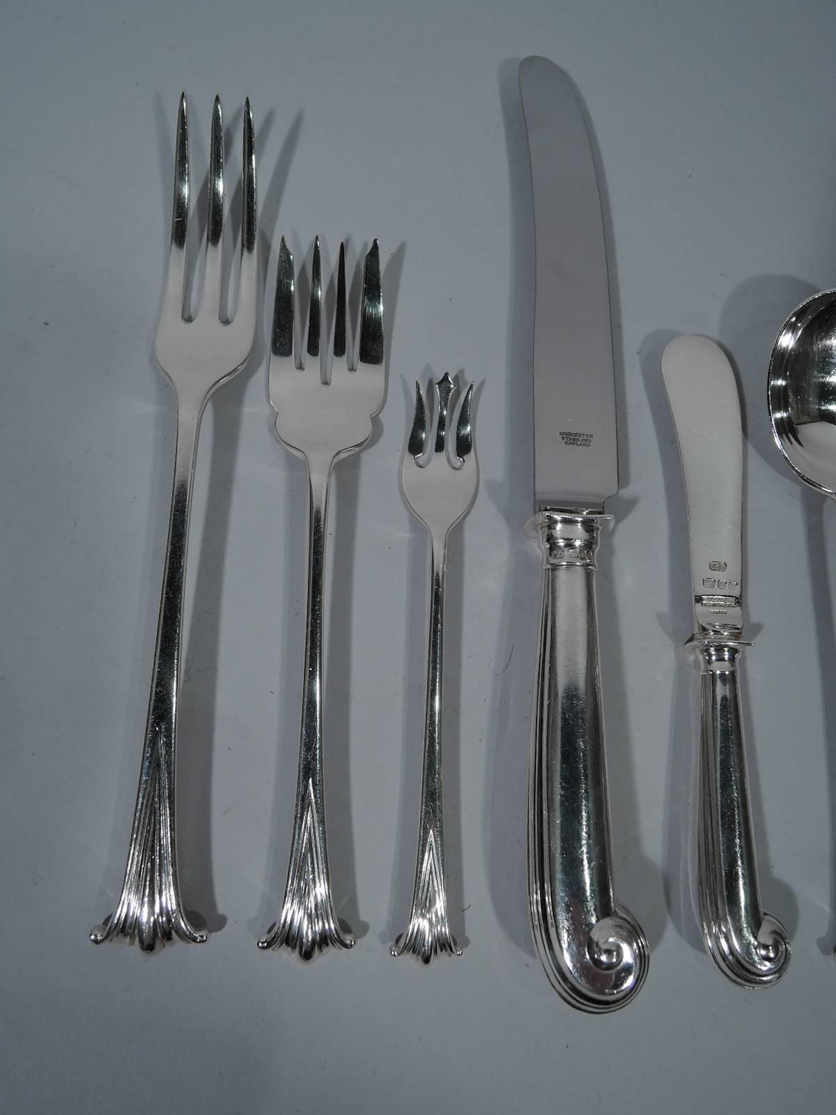 Traditional English Onslow Sterling Silver Dinner Set for 12 For Sale ...