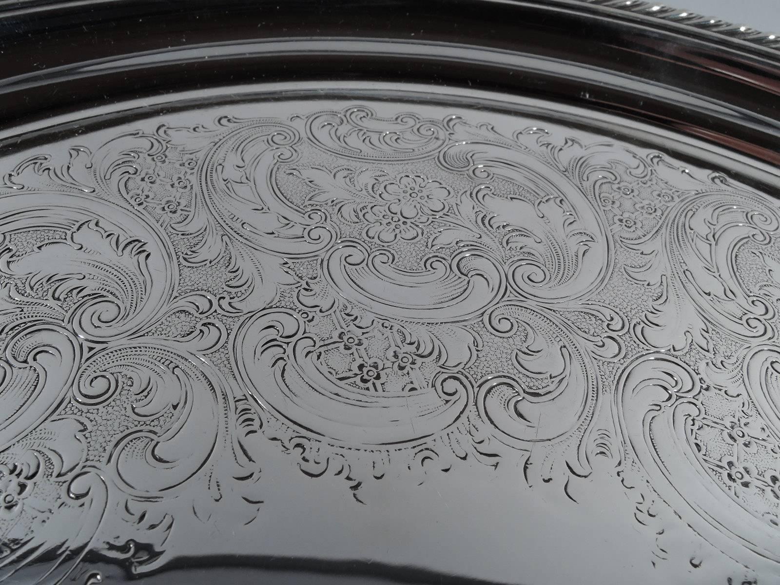 20th Century Traditional Georgian Sterling Silver Serving Tray by Gorham