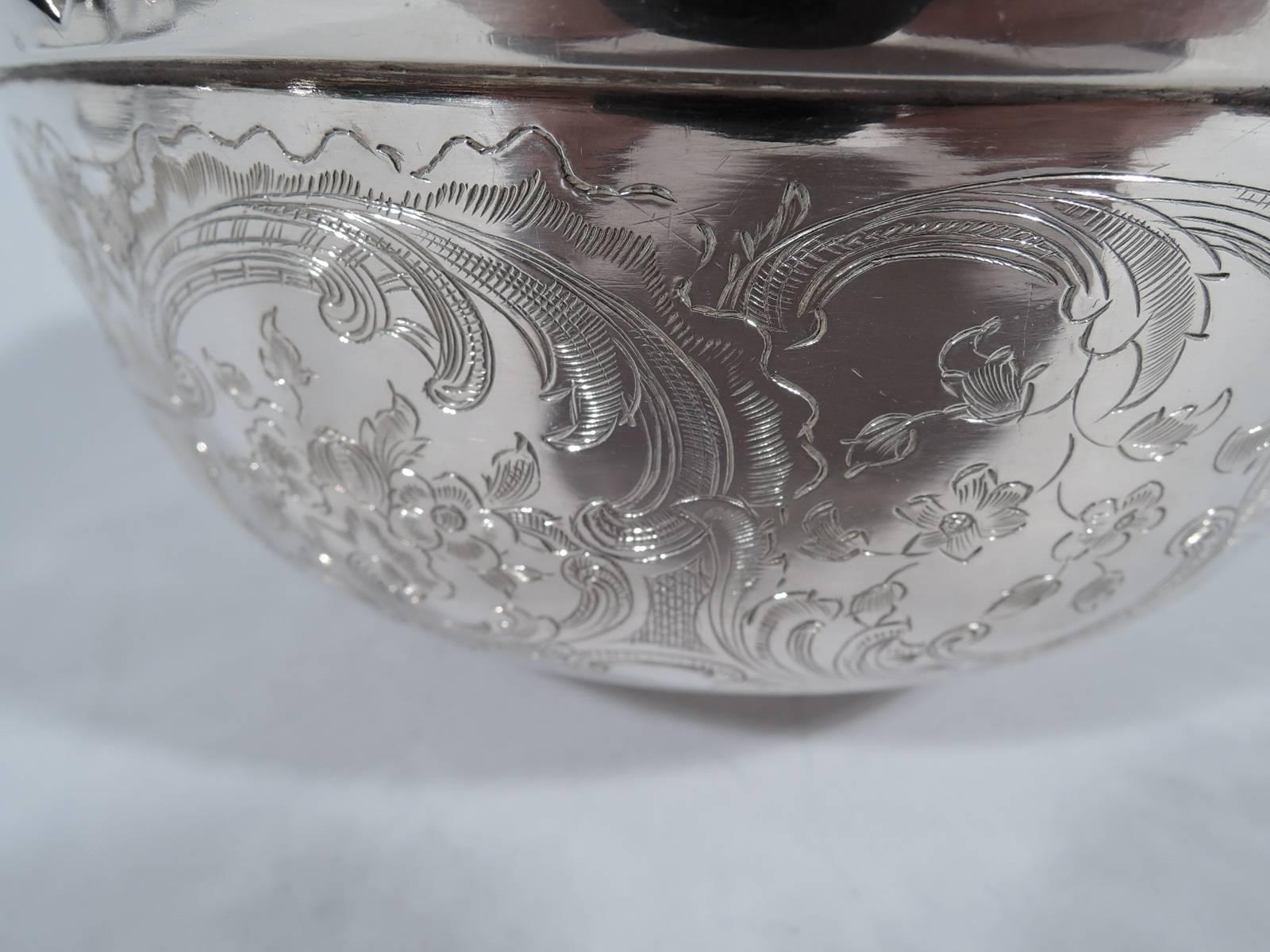 Antique Chinese Export Silver Bowl by Linchong of Canton 2