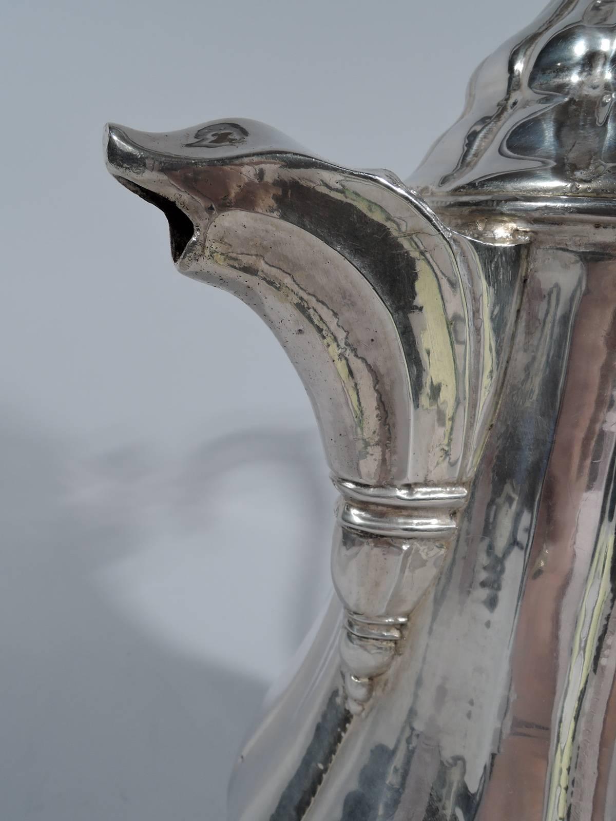 Baroque Antique Italian Silver Coffeepot in 18th Century Style