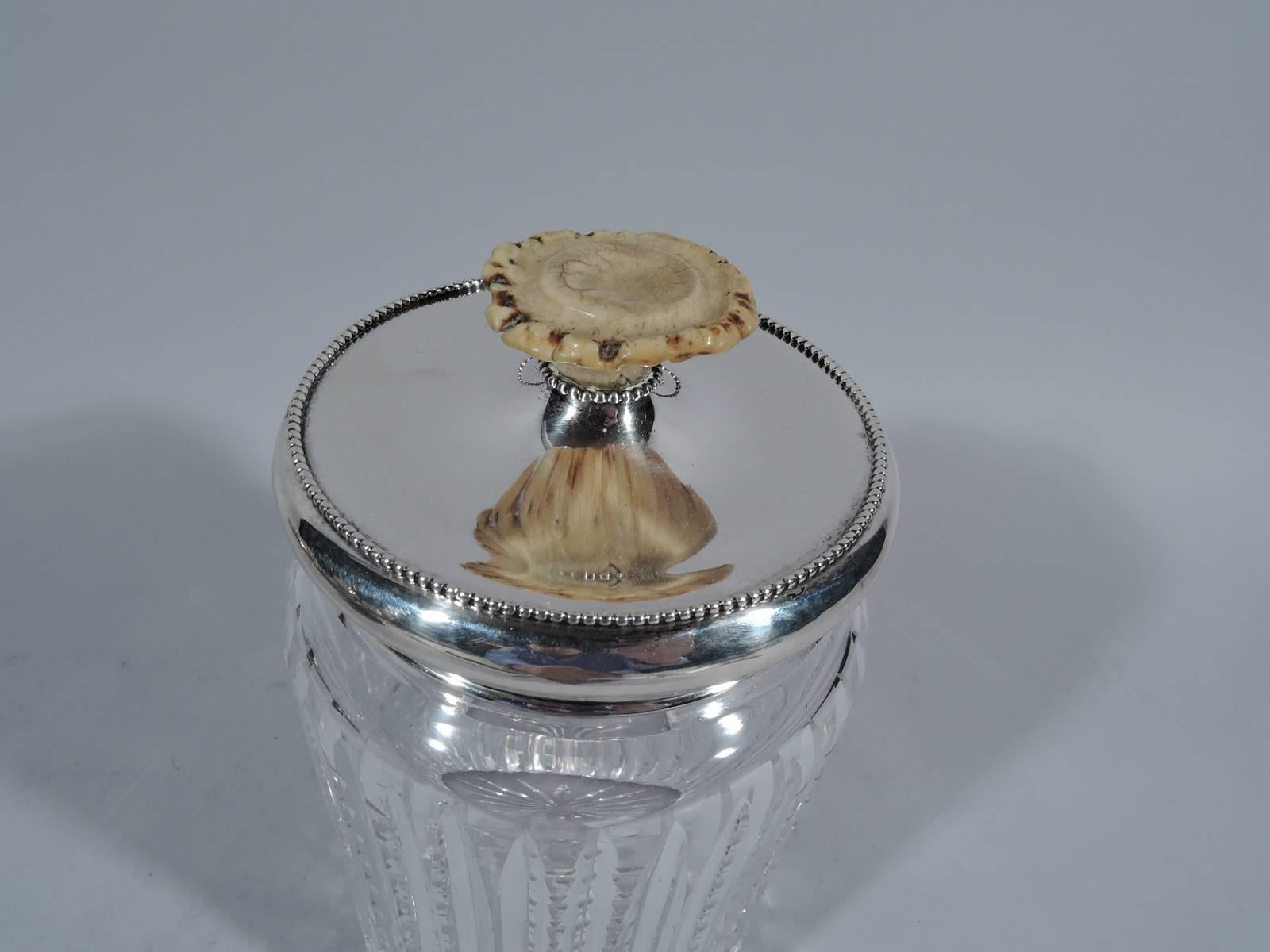 antique glass tobacco jar