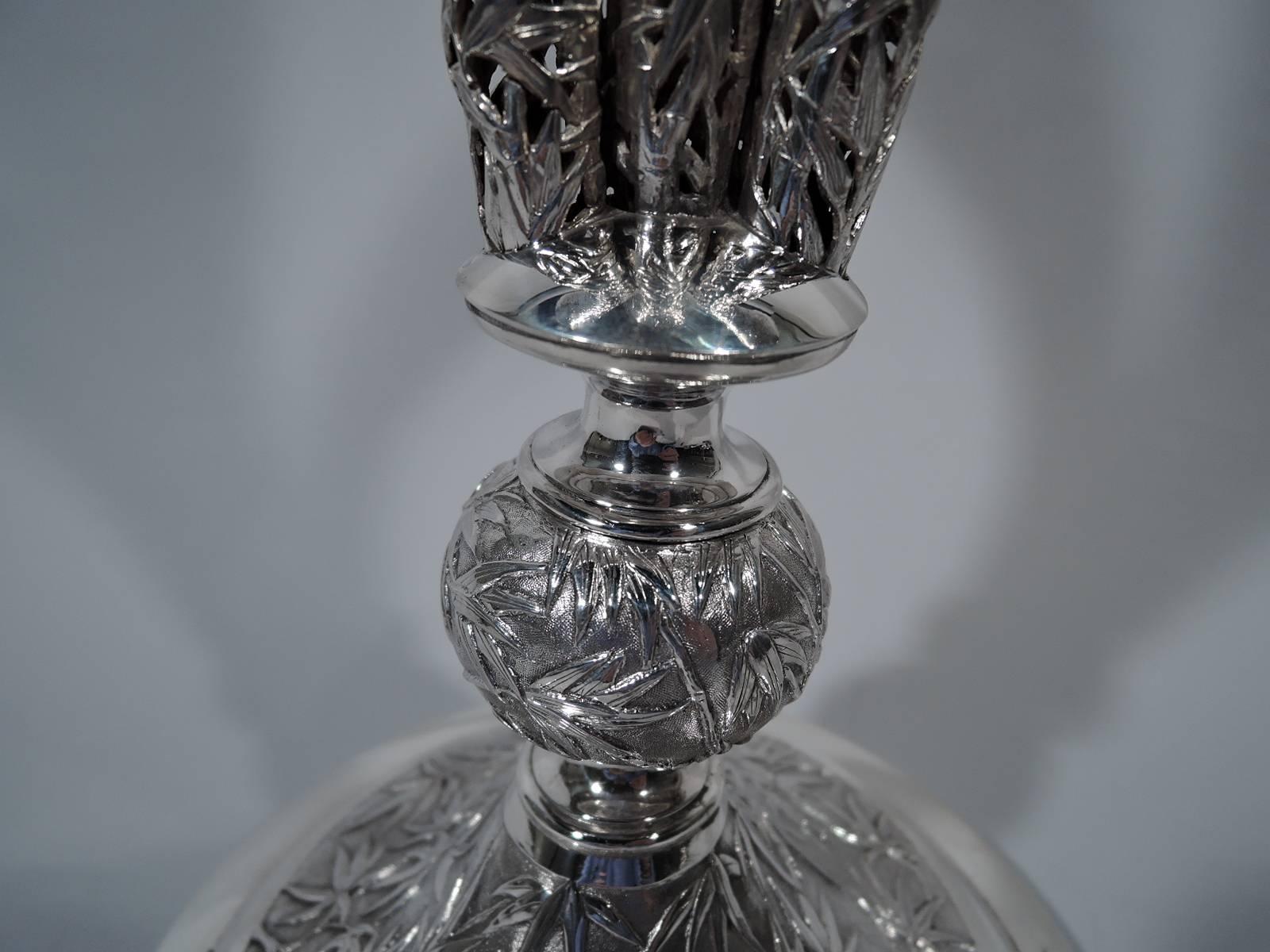Rare and Exciting Chinese Export Silver Bamboo Epergne by Wang Hing In Excellent Condition In New York, NY