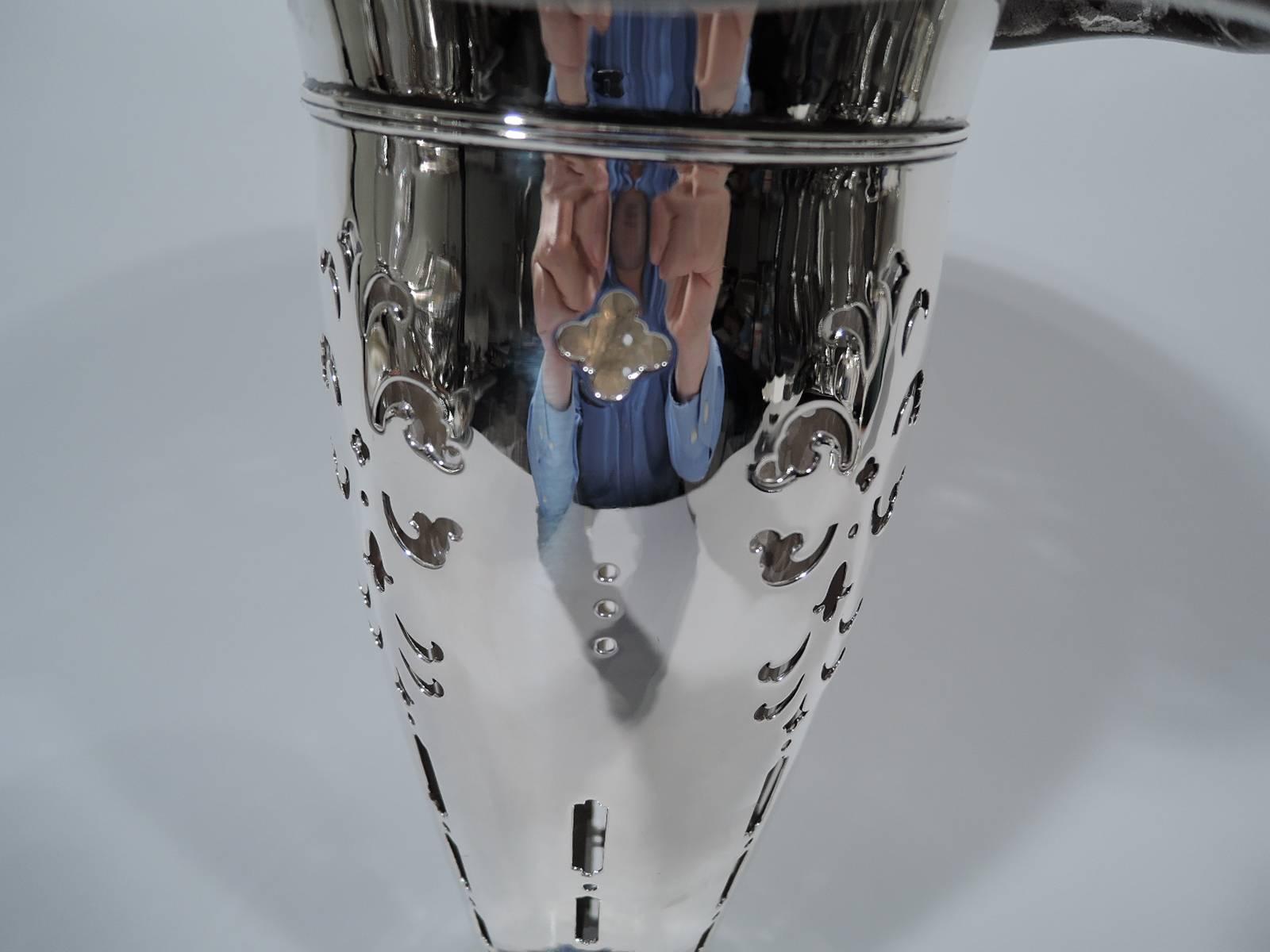 American Substantial and Pierced Sterling Silver Vase by Tiffany