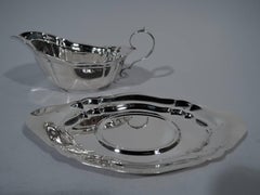 Reed & Barton Sterling Silver Gravy Boat on Stand in Dublin Pattern