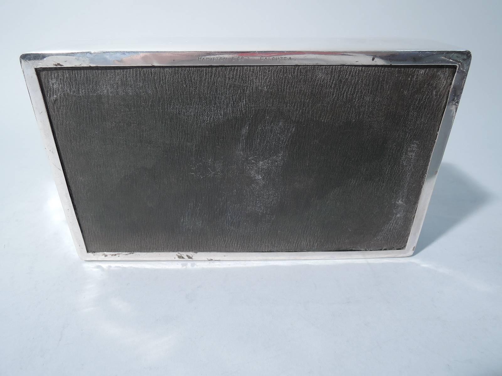 Modern Smart Sterling Silver Desk Box  - Made in England, Retailed in India