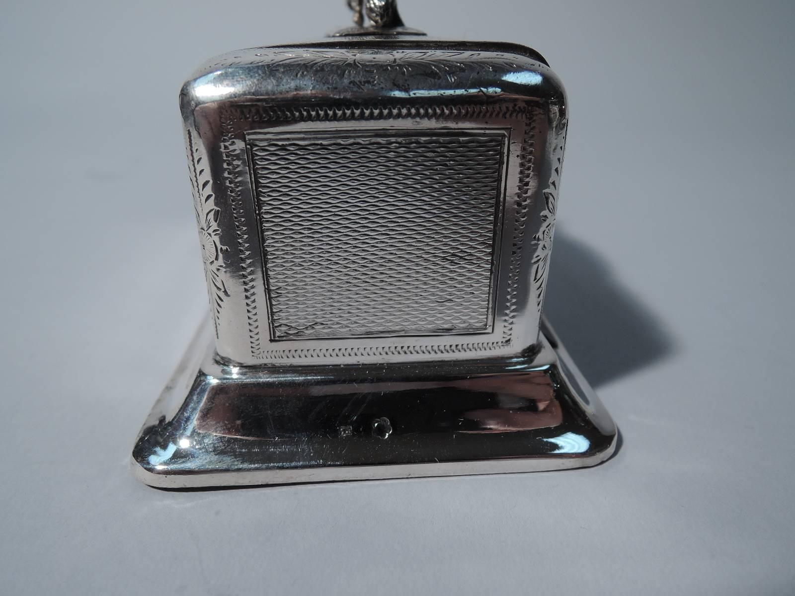 Antique Austrian Silver Matchbox & Strike with Fox Finial In Excellent Condition In New York, NY