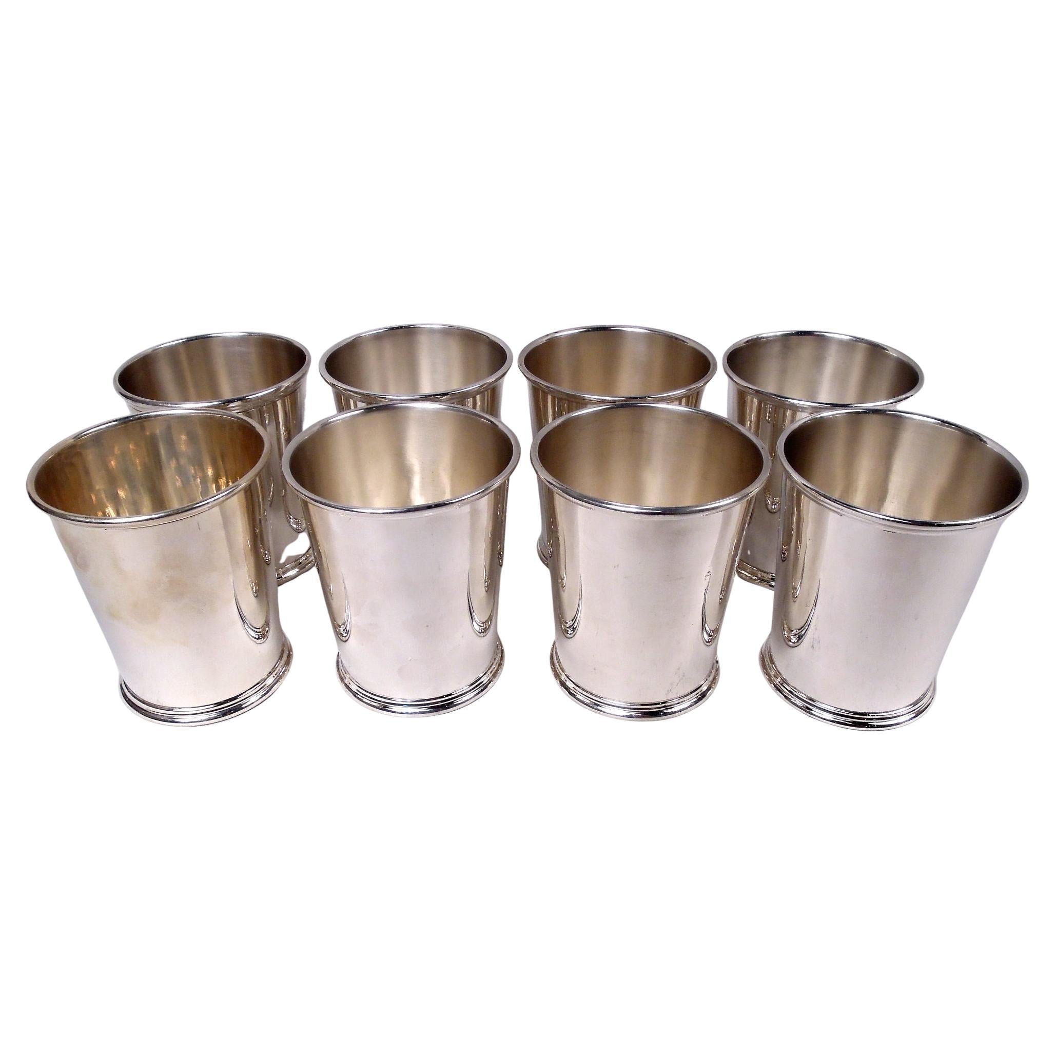 Set of 8 Kirk Sterling Silver Mint Julep Cups For Sale