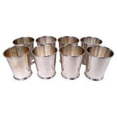 Set of 8 Kirk Sterling Silver Mint Julep Cups