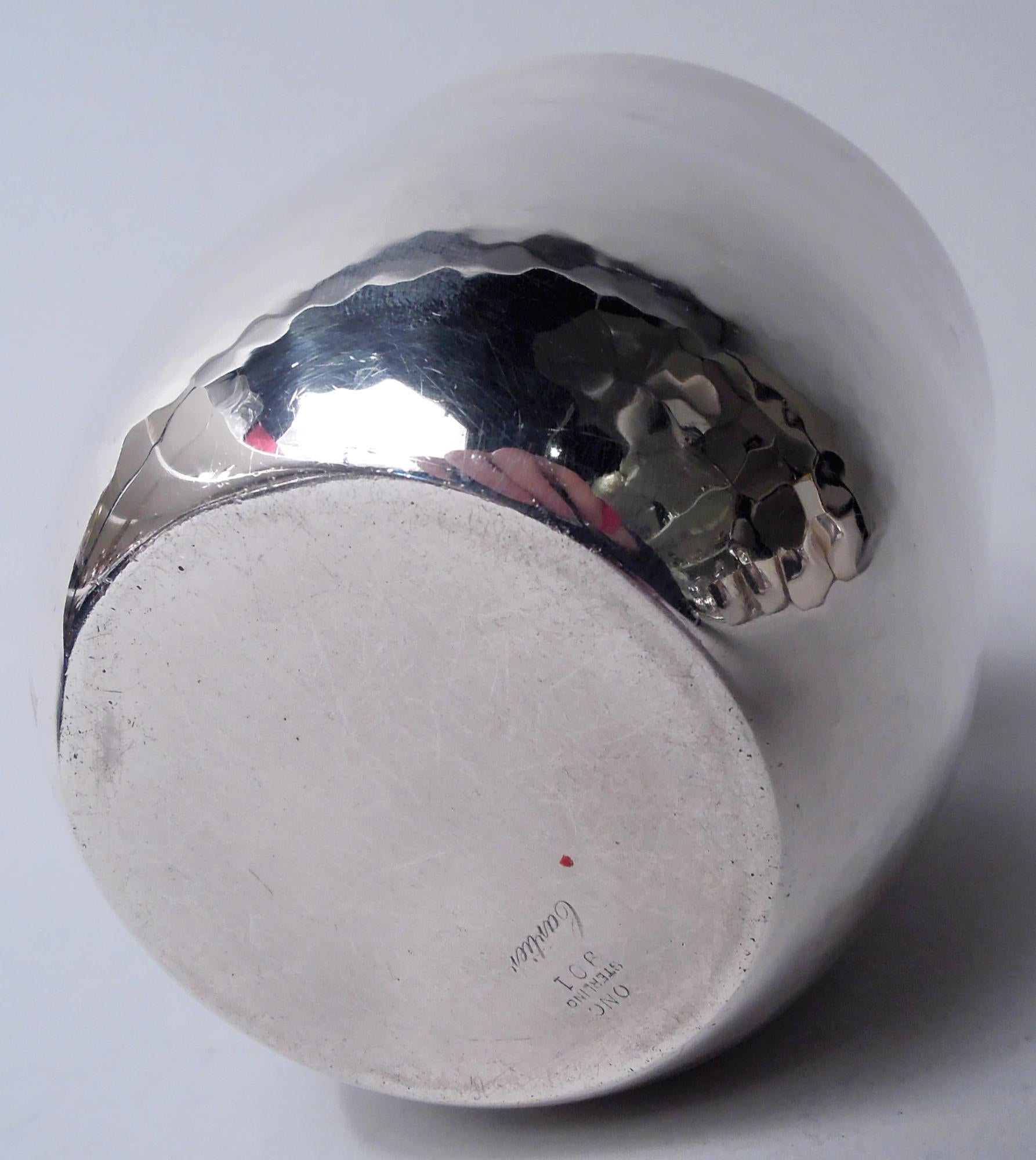 20th Century Set of 8 Cartier American Hand-Hammered Sterling Silver Jefferson Cups For Sale