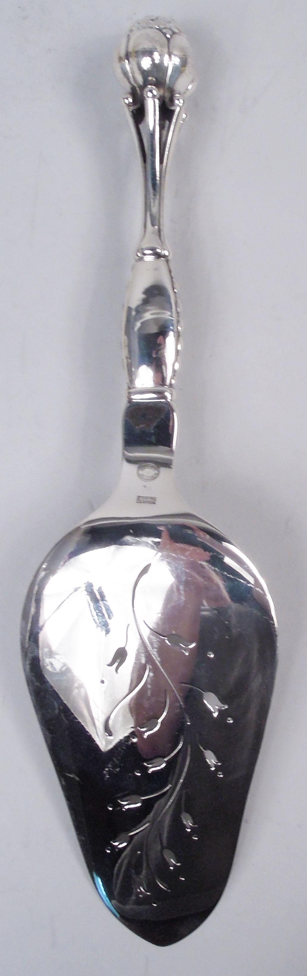 Scandinavian Modern Georg Jensen Danish Modern Sterling Silver Fish Serving Pair For Sale