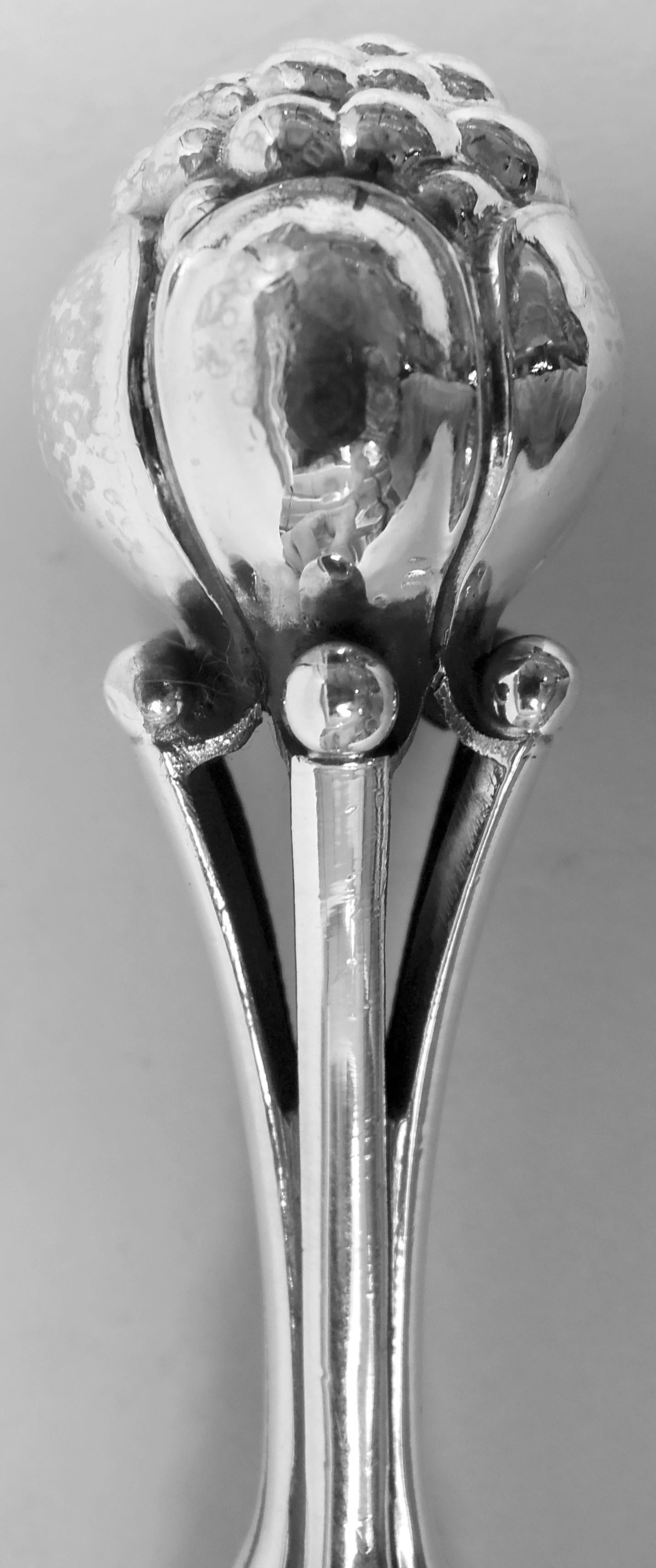 Georg Jensen Danish Modern Sterling Silver Fish Serving Pair For Sale 3