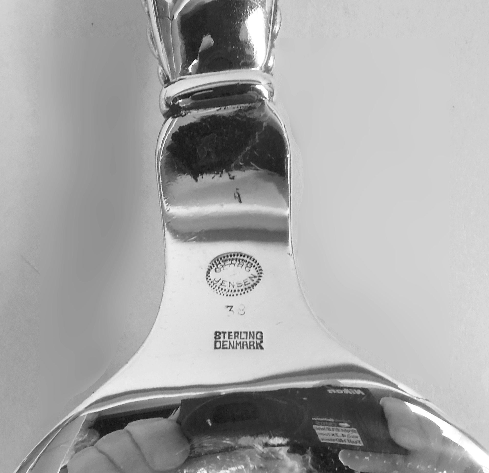 Georg Jensen Danish Modern Sterling Silver Fish Serving Pair For Sale 5