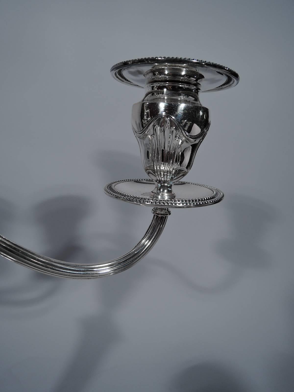 Tiffany Sterling Silver Candelabra after English Neoclassical In Excellent Condition In New York, NY