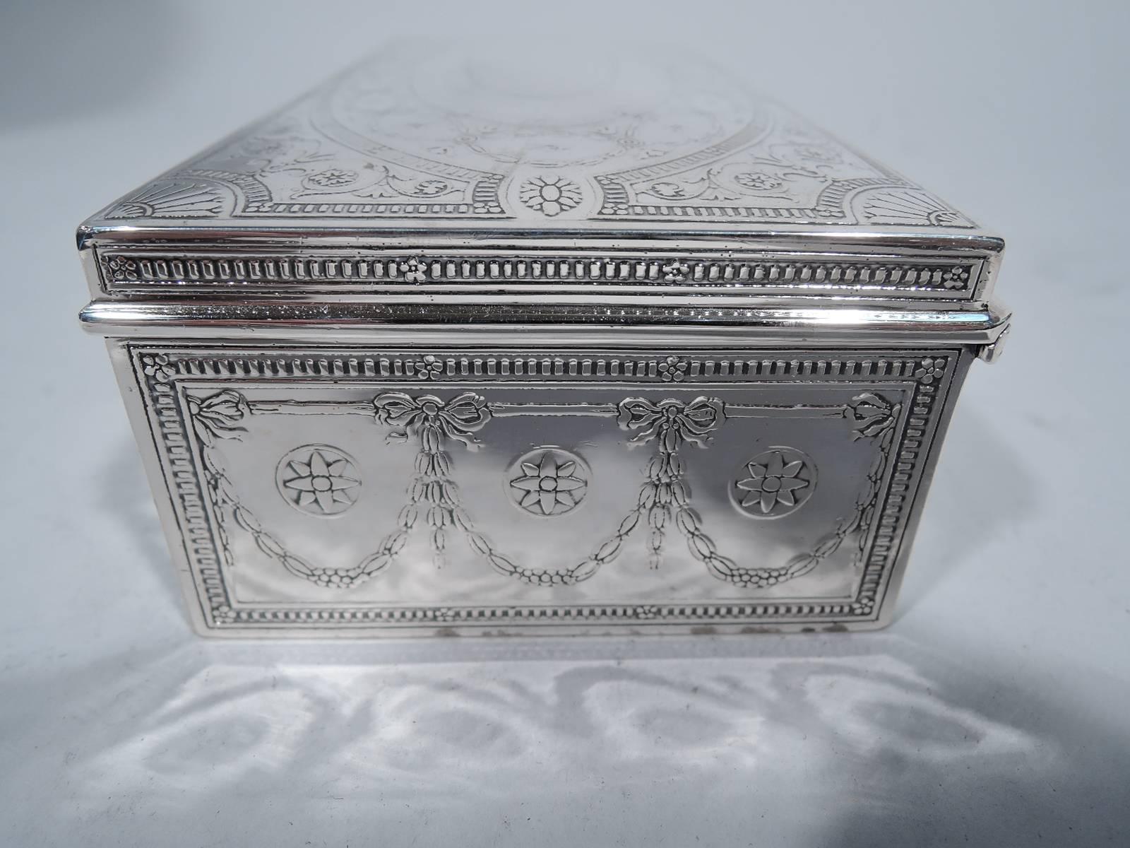 Tiffany Neoclassical Sterling Silver Desk Box In Excellent Condition In New York, NY