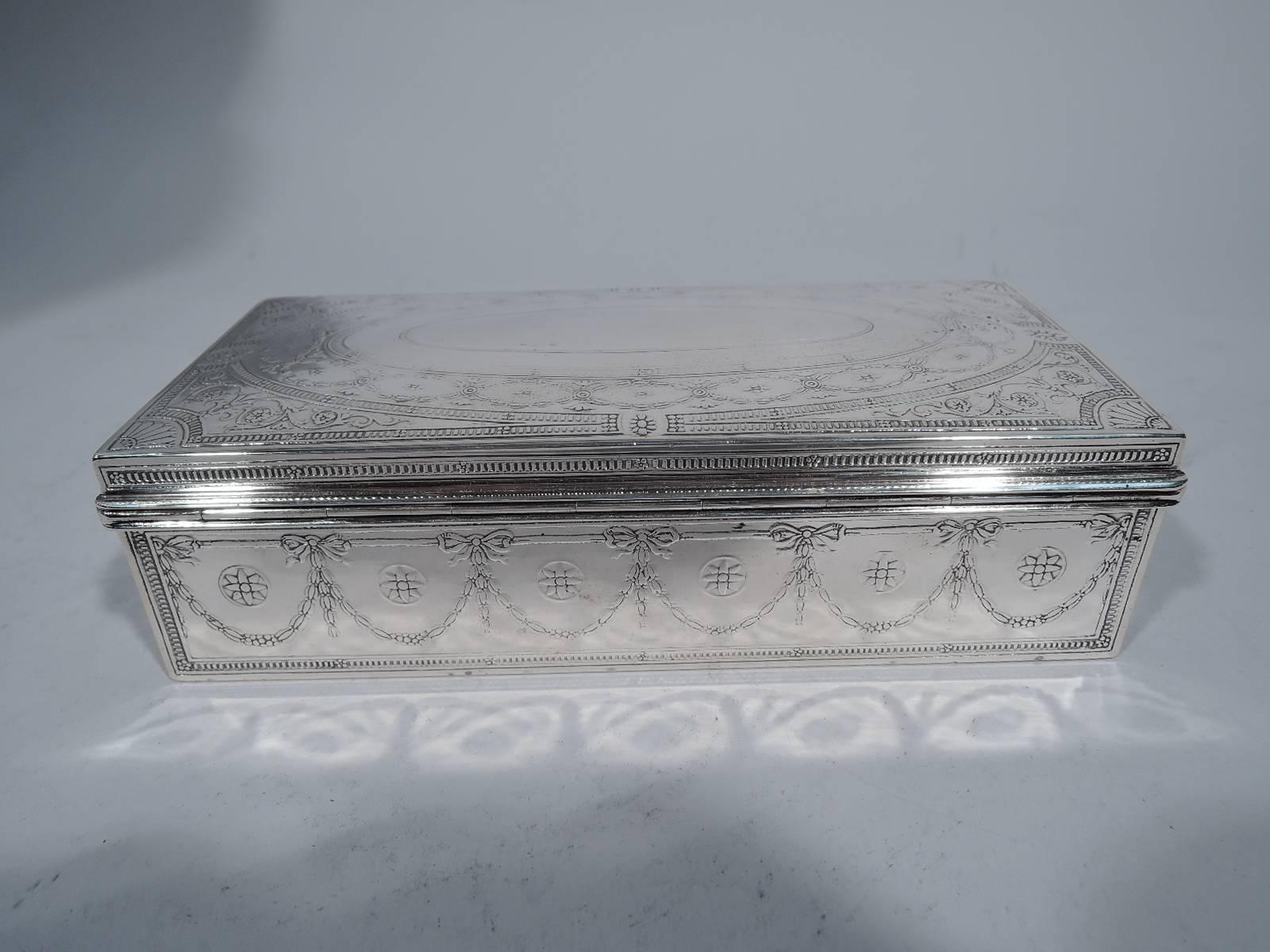 20th Century Tiffany Neoclassical Sterling Silver Desk Box