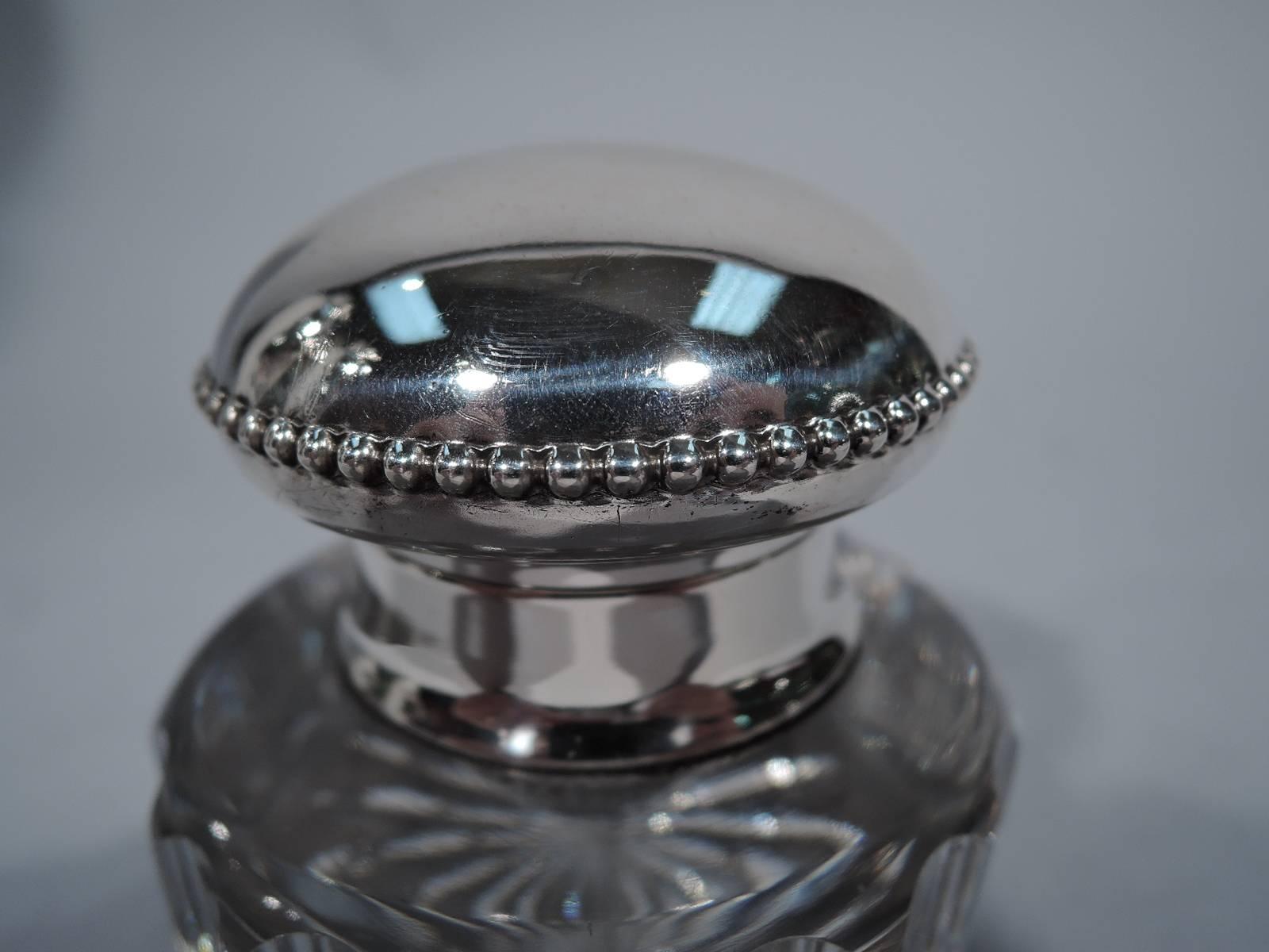 Late Victorian Antique Classical Sterling Silver Inkwell by Gorham