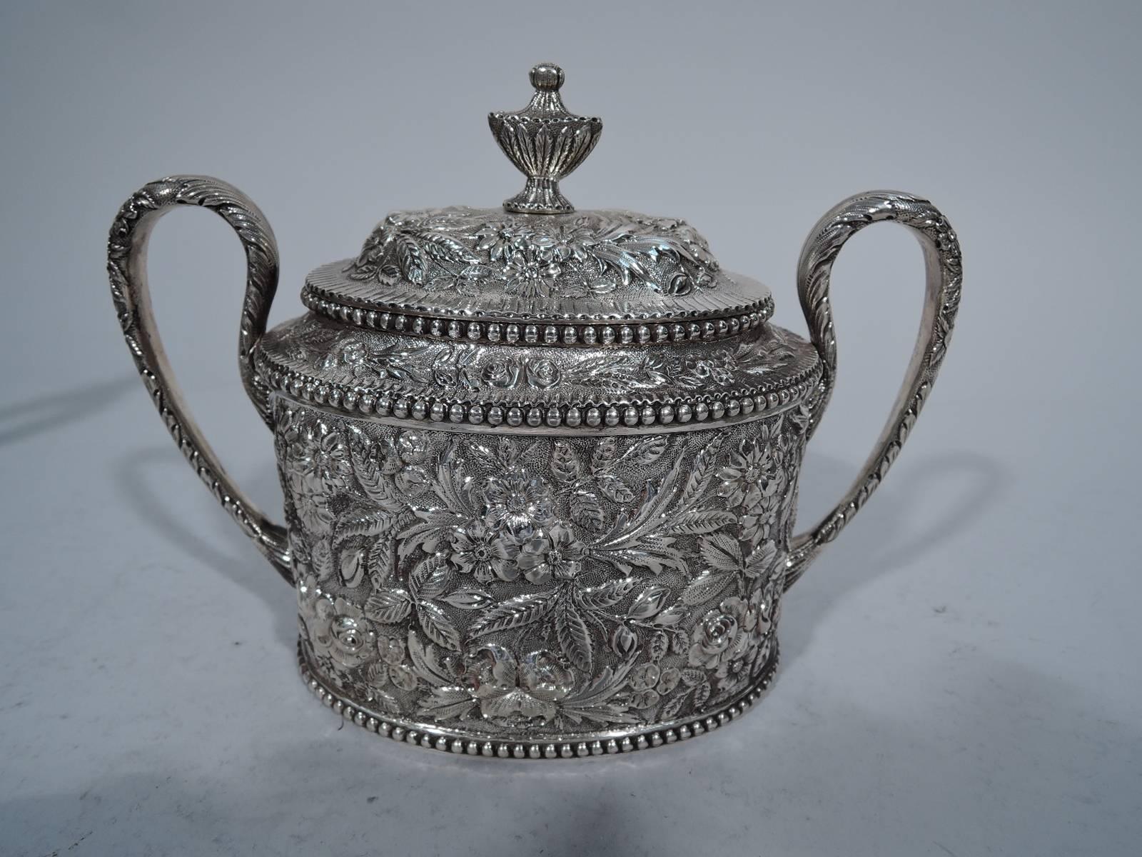 Sterling Silver Classic Baltimore Repousse Coffee and Tea Set by Jacobi & Jenkins