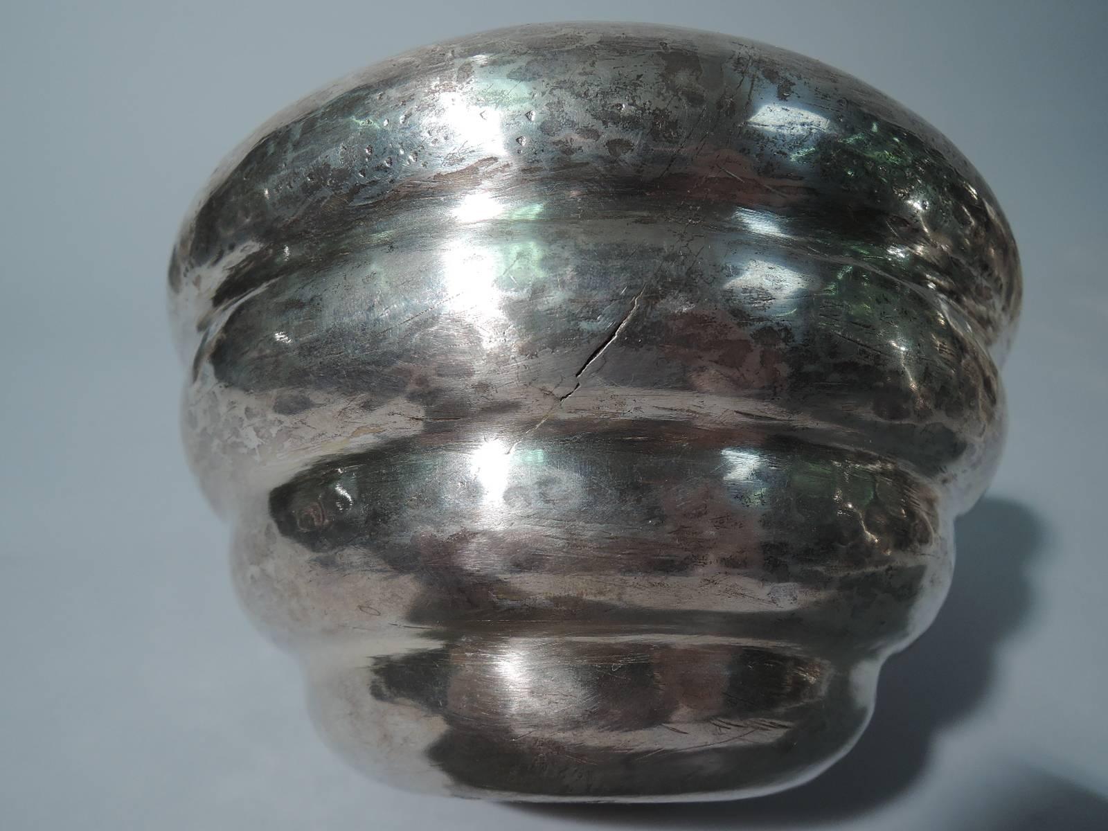 Spanish Colonial Antique South American Hand-Hammered Silver Beehive Bowl