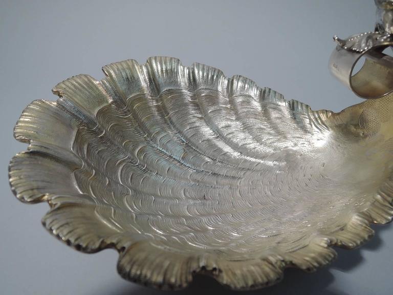 Antique German Rococo Silver Gilt Seashell Bowl with Cherub For Sale at ...