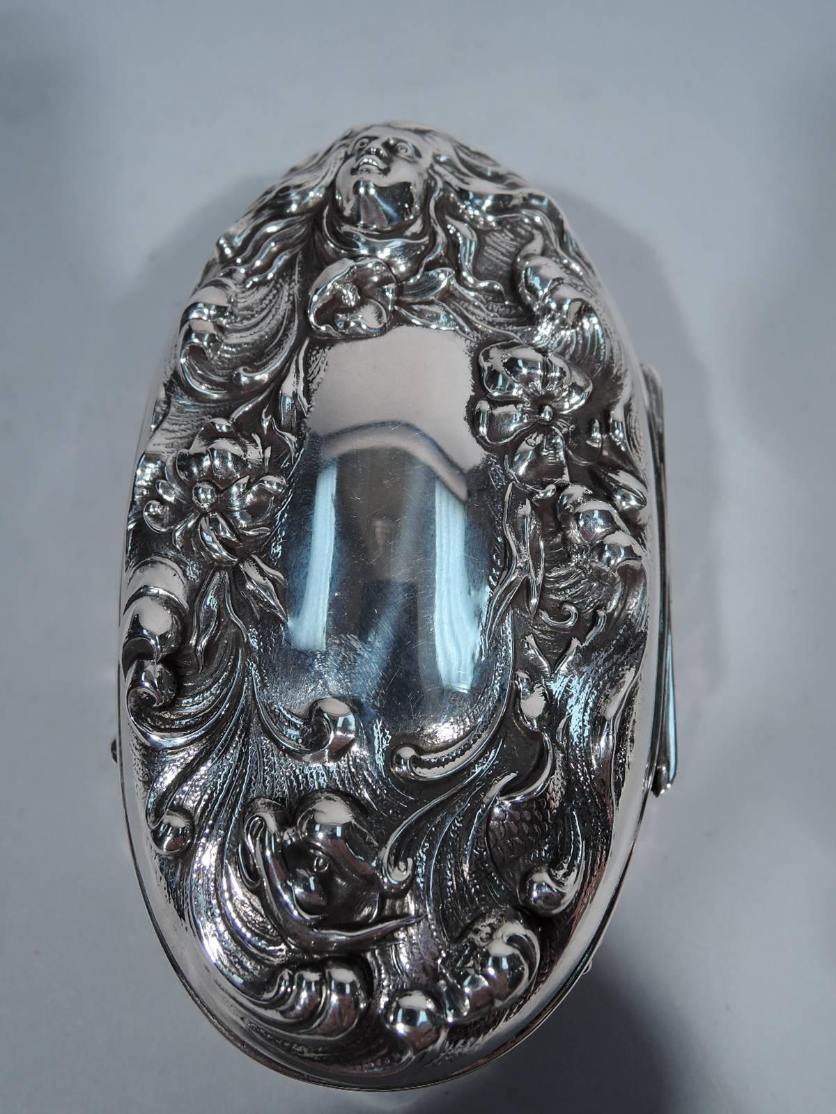 American Art Nouveau Sterling Silver Trinket Box