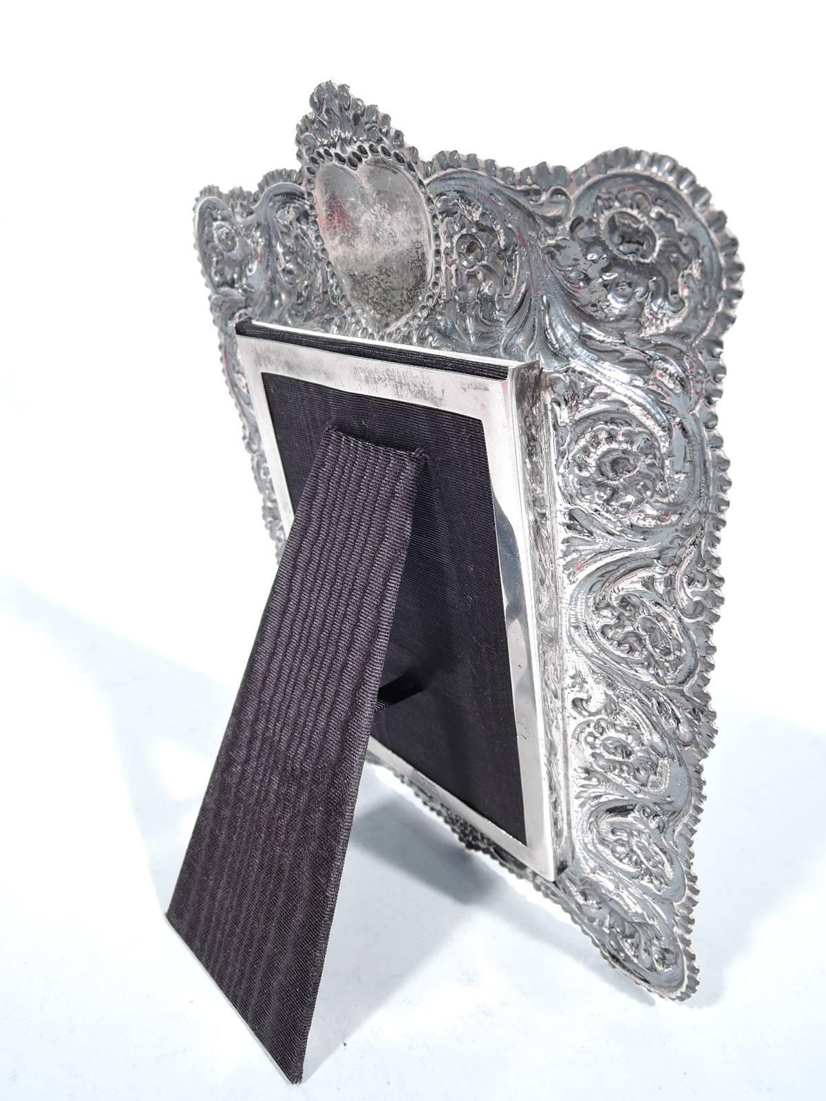 Romantic Antique Sterling Silver Picture Frame by Tiffany In Excellent Condition In New York, NY