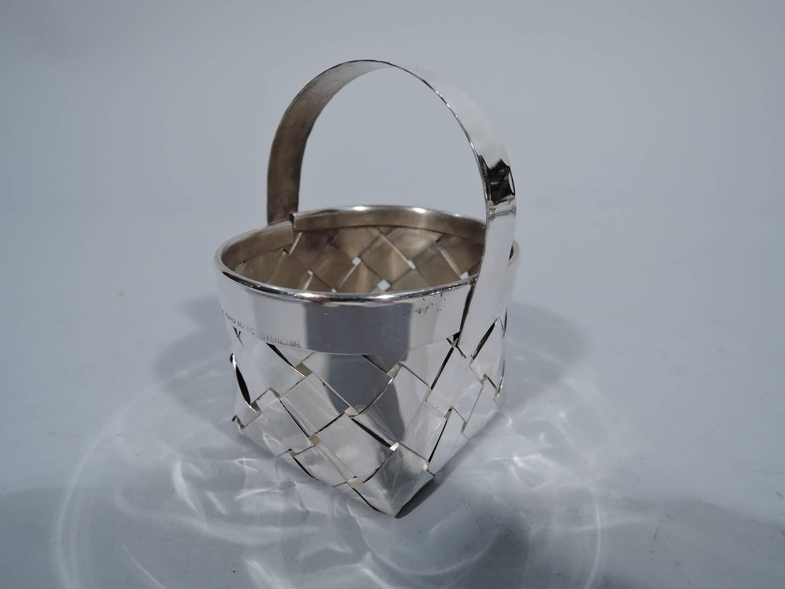 American Cartier Handmade Sterling Silver Country Basket
