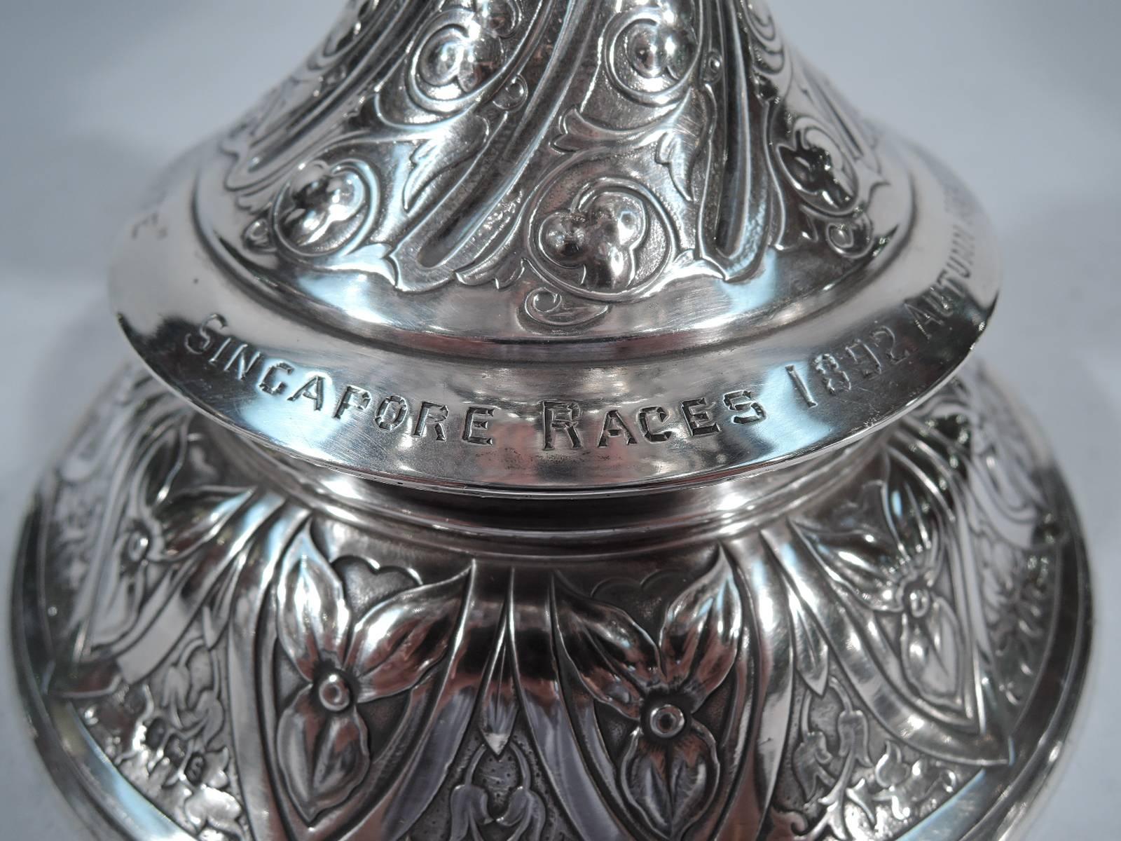 English Sterling Silver Trophy Awarded in Singapore Horse Race 1