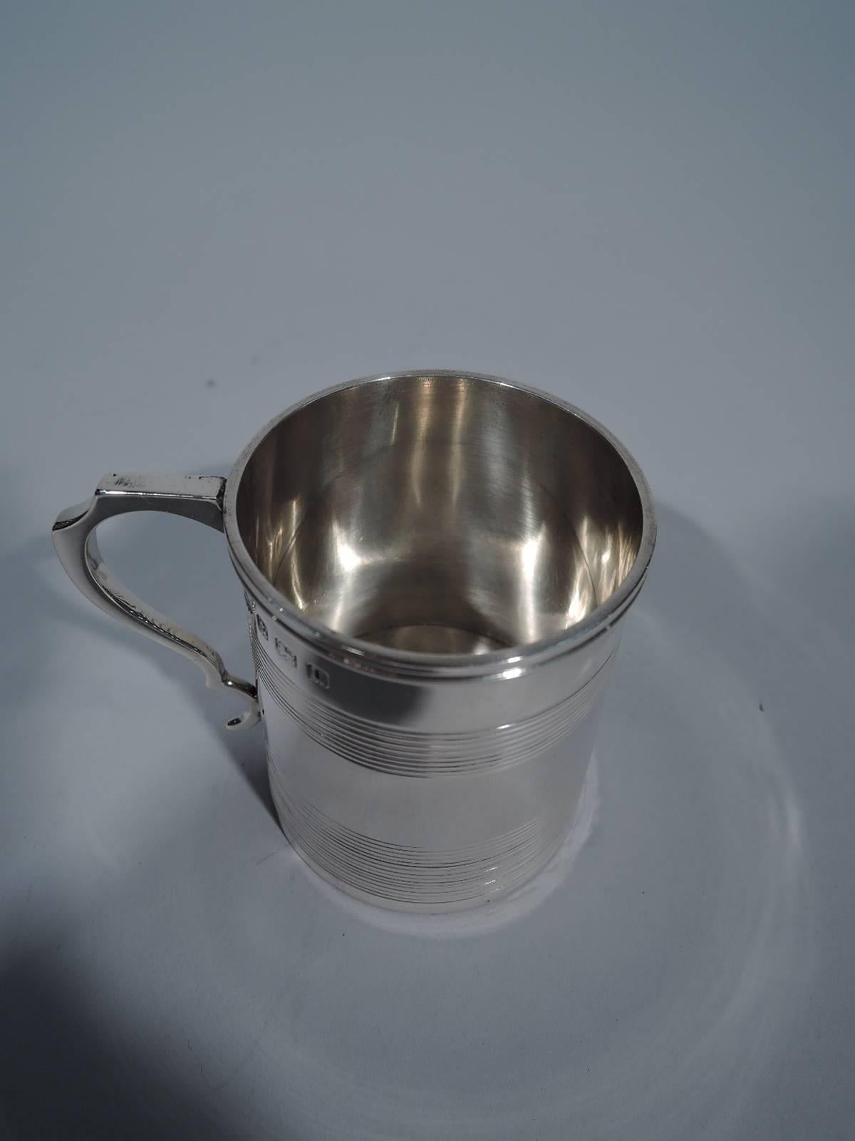 Old Fashioned English Sterling Silver Baby Cup In Excellent Condition In New York, NY