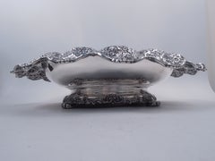 Antique Tiffany Victorian Sterling Silver Floral Centerpiece Bowl