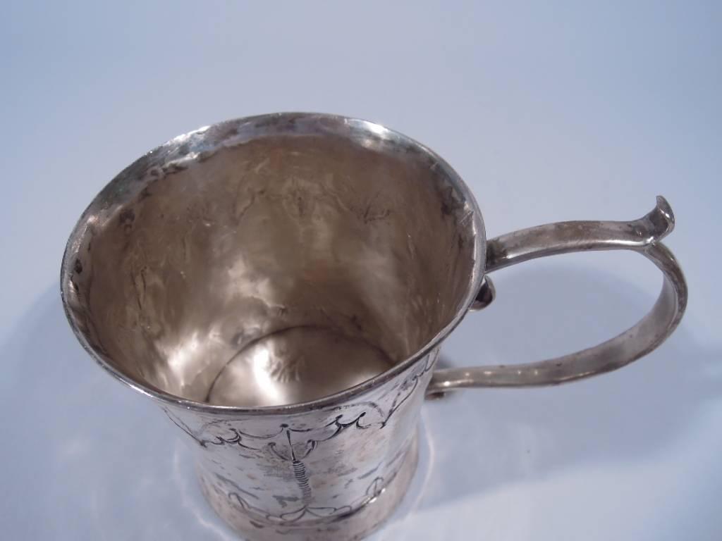 Antique South American Extra-Large Silver Mug In Good Condition In New York, NY