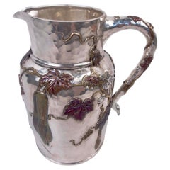Tiffany Japonesque Mixed Metal & Mokumé Dragonfly Water Pitcher