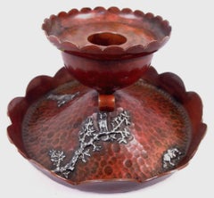 Antique Gorham Japonesque Mixed Metal Copper Chamberstick, 1882