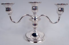 Pair of International Prelude Sterling Silver Low 3-Light Candelabra