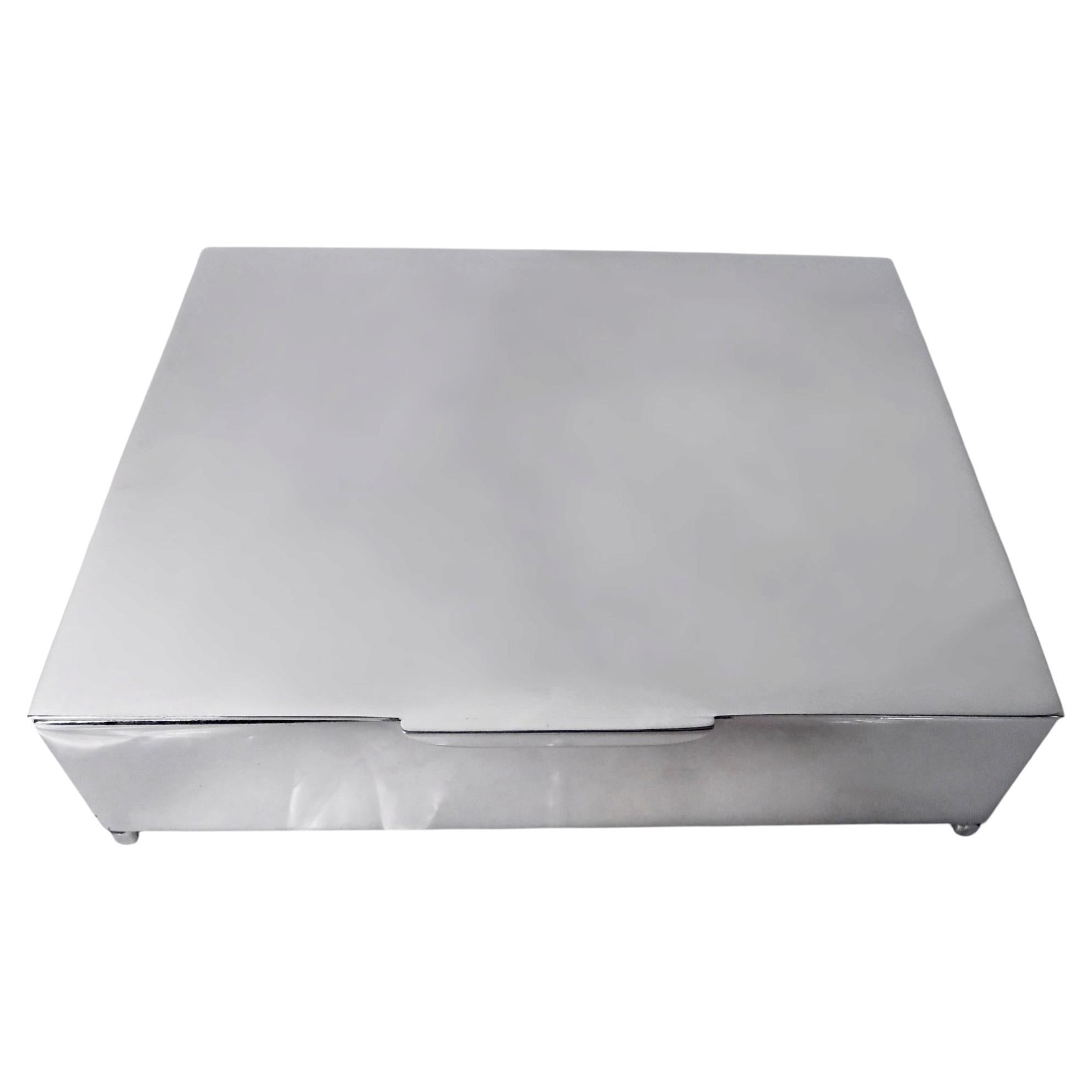 Stylish Midcentury Modern Sterling Silver Box For Sale