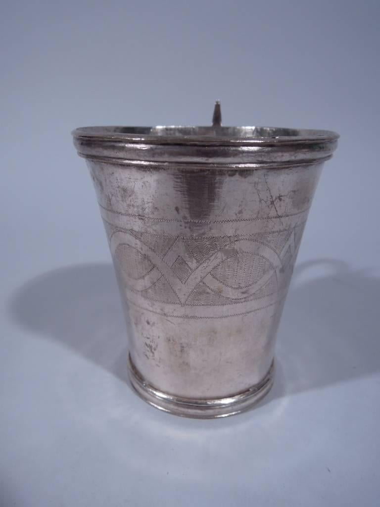 Spanish Colonial Antique South American Silver Mug with Snake Handle